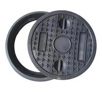 Bâche d'accès ronde en plastique de 30 cm avec base antidérapante renforcée de 28 cm - Ouverture libre - Idéal pour les solutions de drainage et d'entretien - Dimensions totales : 35 cm