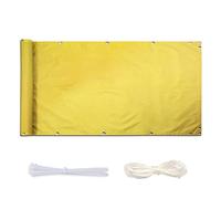 Bâche de balcon à séchage rapide 90 x 900 cm - Bâche coupe-vent avec sangles et cordes pour diverses clôtures - Jaune - Parfaite pour l'intimité et la protection en extérieur