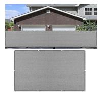 Bâche de Balcon Brise-Vue 95 x 280 cm Protection UV Opaque Résistant Aux Contre Vent avec Trous et Serre Câbles Toile de Balcon Filet d'ombrage pour Jardin, Gris
