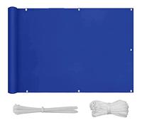 Bâche de balcon d'extérieur imperméable avec œillets et cordons pour terrasse, pergola, jardin, 1,2 x 8,5 m, bleu