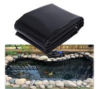 Bâche de Bassin en PEHD 4x4m et 10x15m - Bâche Noire Robuste et résistante aux déchirures - Membrane Flexible idéale pour bassins à Poissons, Cascades et fontaines - Revêtement idéal pour pi