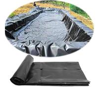 Bâche de bassin en polyéthylène haute densité imperméable et pliable Noir 3 x 5 m 4 x 6 m 5 x 8 m Membrane de jardin pour bassins à poissons et fontaines 30,5 x 33 cm