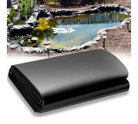 Bâche de bassin robuste noire 4 x 5 m en polyéthylène haute densité imperméable pour étangs extérieurs, habitats de poissons, canards, lits de jardin et eau avec sous-couche renforcée durable