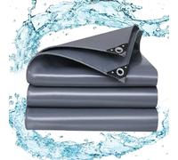 Bâche de Camion 0.5x10 m 500g/m² Camping Bâche Rain Tarp Toile de Tente Imperméable Abri de Randonnée Pliable Portable Grande Taille pour Picnic LXX94W, Gris