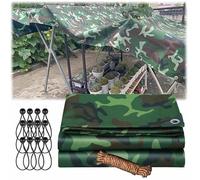 Bâche de camouflage imperméable et résistante avec œillets - Tissu Oxford durable - Bâche en polyester - 1,5 x 2,5 m, 2 x 6 m, 3 x 10 m, 4 x 4,5 m, 5 x 6 m, 4 x 10 m