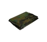 Bâche de sol militaire Univers Du Pro 1,8x3 m 140g/m² - Camouflage verte/noire - Bâche en polyéthylène haute densité - Prête à l'emploi - Résistante à l'eau - Taille L - Pour chasse