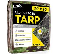 Bâche de Camouflage Multifonction en matériau Robuste et imperméable, idéale pour bâche, auvent, Tente, Bateau, Camping-Car ou Piscine et Plus Encore (6 x 9 m)