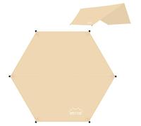 Bâche de Camping Imperméable Ultralégère Tapis de Sol Tente PU 3000mm Toile Abris de Survie Multifonctionnelle Bache Anti-Pluie pour Cour Voyage Plage Pique-Nique Hexagon Tarp 3.3 * 3.3M