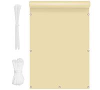 Bâche de clôture de jardin imperméable en polyester avec corde et œillets en aluminium pour structure et activités extérieures, crème 0,7 x 9 m