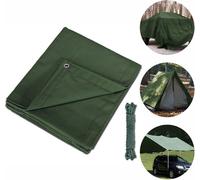 Bâche de couverture 1 x 2 m, 450 g/m² bâche en coton, résistante, hydrofuge, protection UV, avec œillets renforcés, bâche verte pour voiture, toit, bateau, camping, auvent avec cordes