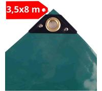 Bâche de couverture avec oeillets 3,5 x 8m (28m²) 650 g/m² vert PVC bâche tissu bâche jardin