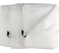 Bâche de couverture renforcée par un filet 2 x 3 m, couleur blanche, 120g/m2, résistante aux UV, chaque coin est renforcé par une matière plastique