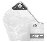 Bâche De Couverture Super - 200G/M² - 3X7 M - Blanc - Bâche Tout Usage Pour Protection Contre Les Intempéries - Idéale Pour Le Jar
