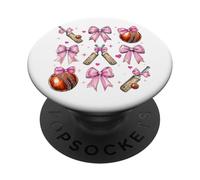 Bache de Cricket Balle Fille Coquette Noeud Rose Maman PopSockets PopGrip Adhésif