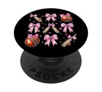 Bache de cricket balle fille coquette noeud rose maman PopSockets PopGrip Adhésif
