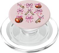 Bache de Cricket Balle Fille Coquette Noeud Rose Maman PopSockets PopGrip pour MagSafe