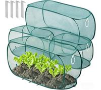 Bâche de jardin pop-up en maille pour plantes et fruits, tente pliable avec porte à fermeture éclair et piquets de sol, protection contre les parasites respirante pour plates-bandes surélevées