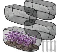 Bâche de jardin pop-up en maille pour plantes et fruits, tente pliable avec porte à fermeture éclair et piquets de sol, protection respirante pour plates-bandes surélevées, légumes-fraises (1, noir, 4