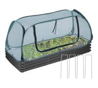 Bâche de jardin pour plate-bande surélevée avec panneau en PVC sur les côtés en maille renforcée et double ventilation pour une meilleure valorisation des plantes Vert 115 x 50 x 45 cm