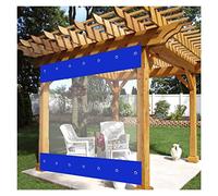 Bâche de pergola en PVC transparent de 0,6 mm, rideaux coupe-vent avec œillets, résistant aux intempéries et robuste (4 x 1,5 m)