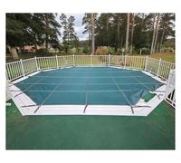 Bâche de piscine creusée ronde robuste de 8,5 m en maille verte durable pour l'hiver avec outils d'installation pour la sécurité des terrasses en bois/sol en béton.
