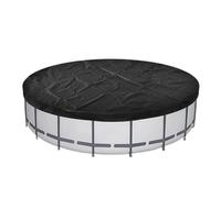 Bâche de piscine de 1,8 m pour piscines hors sol, tissu Oxford noir | Cordon de protection réglable avec cordon de serrage, protection durable contre les UV, la pluie, la poussière, les débris