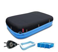 Bâche de piscine elliptique d'hiver - Tissu robuste amélioré, design coupe-vent ultime, fermeture à cliquet à verrouillage rapide, résistant au froid et aux UV