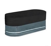 Bâche de piscine elliptique imperméable Oxford 420D avec revêtement argenté pour la protection, couvercle de réservoir d'eau de jardin étanche à la poussière, compatible avec ovale et noir (noir)