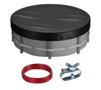 Bâche de piscine extérieure ronde 210D imperméable et anti-poussière | Protection anti-UV, avec tendeur, convient pour les terrasses, les jardins, les jardins, les lacs, les quais