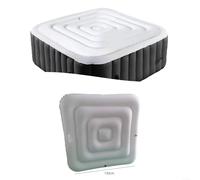 Bâche de piscine gonflable pour spa carré de 130 cm conçue pour limiter les changements de température et protéger l'eau des débris extérieurs et de la pluie (sans poignée noire)