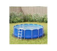 vidaXL Bâche de piscine gris clair Ø244 cm géotextile polyester