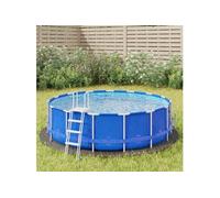 vidaXL Bâche de piscine gris clair Ø306 cm géotextile polyester