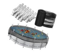 Bâche de piscine hors sol de type lourd avec 12 clips métalliques pour sécuriser et protéger les colliers de serrage en métal doré pour plus de sécurité