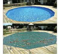 Bâche de piscine hors sol en maille bleue de 3 m, 4 m, 6 m, 7 m, 10 m, couverture de sol portable pour terrasse en bois (vert, 8,5 m)