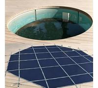 Bâche de piscine hors sol en maille bleue de 3 m, 4 m, 6 m, 7 m, 10 m, couverture de sol portable pour terrasse en bois (vert, 8,5 m)