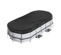 Bâche de piscine ovale en tissu Oxford, résistante au froid, aux UV, à la poussière, empêche la saleté de pénétrer, pour installations rectangulaires extérieures (2,1 x 4 m)