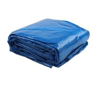 Bâche de piscine rectangulaire 240 g/m² en polyéthylène robuste avec protection UV pour utilisation en extérieur, housse de sécurité imperméable et anti-poussière pour piscine hors sol (bleu)
