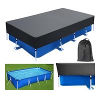 Bâche de Piscine rectangulaire de 4 m pour Piscine Hors Sol de 33 x 17 cm avec Cordon de Serrage de 397 x 213 cm, Couverture d'hiver pour Piscine à Cadre rectangulaire, bâche de sécurité Solaire