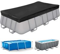 Bâche de Piscine Rectangulaire pour Piscine de 300-200 cm - Bâche de Piscine 305x205 cm - Résistant aux Déchirures - Bâche de Protection pour INTEX & BESTWAY Piscines (Cordon de Serrage Noir)