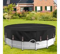 Bâche de piscine ronde avec protection efficace contre la poussière, parfaite pour les jacuzzis et les piscines pour enfants, fabriquée à partir de tissu Oxford pour une longue durée de vie (4,6 m)