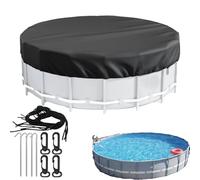 Bâche de piscine ronde | Bâche de piscine creusée pour piscines creusées | Robuste et résistante aux déchirures, protection d'été, accessoires, imperméable, résistante à la poussière, résistance et
