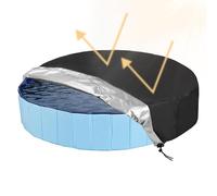 Bâche De Piscine Ronde - Cordon de Serrage réglable Thermo-Absorbant,Bâche Piscine Ronde pour - pour Maison de Vacances Jardin arrière-Cour hôtel Resort Feuilles d'automne Neige poussière