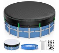 Bâche de piscine ronde de 5,5 m, bâche solaire pour piscine hors sol, couverture d'hiver avec accessoires, housse de jacuzzi ronde, idéale pour l'eau et la poussière