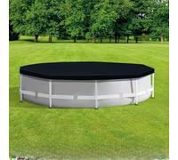 Bâche de piscine ronde en PVC robuste et résistante aux déchirures pour piscines sollicitées, cuves à remous, jacuzzi, protection contre l'eau et l'extérieur Noir 2,4 m