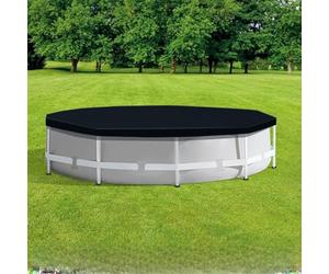 Bâche de piscine ronde en PVC robuste et résistante aux déchirures pour piscines sollicitées, cuves à remous, jacuzzi, protection contre l'eau et l'extérieur Noir 2,4 m