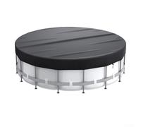 Bâche de piscine solaire ronde en tissu Oxford 210D avec cordon de serrage amélioré et absorption de la chaleur pour réchauffer l'eau et protéger les débris - Convient à divers articles ronds