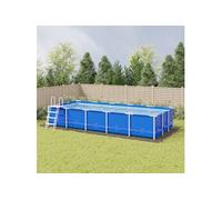 vidaXL Bâche de piscine gris clair 999x500 cm géotextile polyester