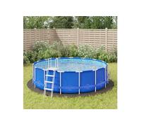 vidaXL Bâche de piscine gris clair Ø428 cm géotextile polyester