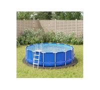 vidaXL Bâche de piscine gris clair Ø366 cm géotextile polyester