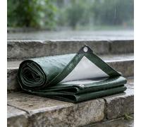 Bâche de Protection 1.2 x 1.2 m Imperméable et Indéchirable, Anti UV Bâche Multi-Usage avec Oeillets, Épaisse et Durable pour Bois de Chauffage, Meubles de Jardin, Vert